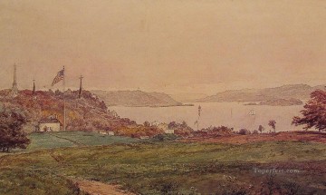 jasper schade Painting - Looking North on the Hudson Jasper Francis Cropsey